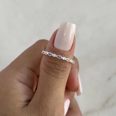 anillo sin fin diseño cubics lila y blancos (Cod an832) - comprar online
