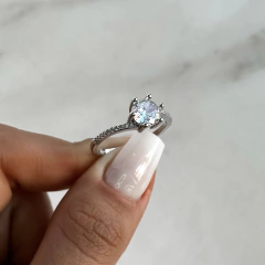 anillo medio sin fin centro cubic (cod an747) - comprar online