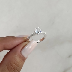 anillo medio sin fin con centro cubic (Cod an835) - comprar online