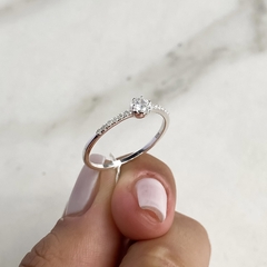 anillo medio sin fin centro cubic (Cod an654) - comprar online