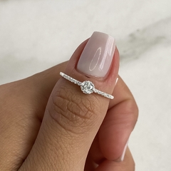 anillo medio sin fin centro cubic (Cod an654) - ANDREOLI JOYERIA 