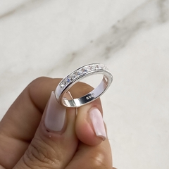 anillo medio sin fin con cubics carre (Cod an658) - comprar online