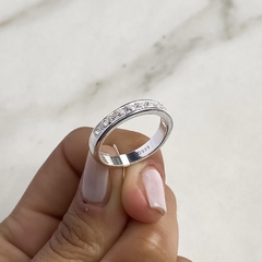 anillo medio sin fin con cubics carre (Cod an658) en internet