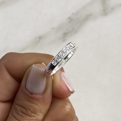 anillo medio sin fin con cubics carre (Cod an658) - ANDREOLI JOYERIA 
