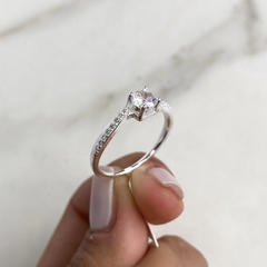 anillo medio sin fin con centro cubic (cod an663) - tienda online