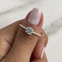 anillo medio sin fin centro cubic (cod an662) - comprar online