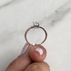 anillo medio sin fin centro cubic (cod an662) - ANDREOLI JOYERIA 