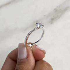 anillo medio sin fin centro cubic (Cod an664) - ANDREOLI JOYERIA 