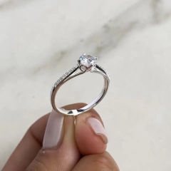 anillo medio sin fin centro cubic (cod an653) - comprar online