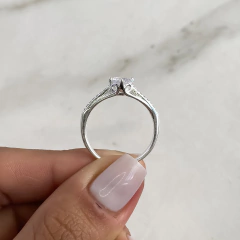 anillo medio sin fin centro cubic (cod an653) - ANDREOLI JOYERIA 