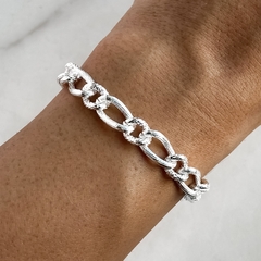 pulsera eslabones de acero blanco (cod p290)