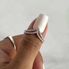 anillo regulable con cubics (cod an544) - ANDREOLI JOYERIA 