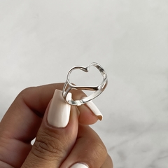 anillo centro corazon calado (cod an543) - comprar online