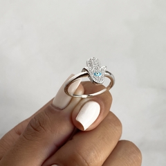 anillo mano de fatima con cubics (cod an541) en internet