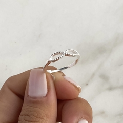 anillo con infinito facetado (cod an668) - comprar online