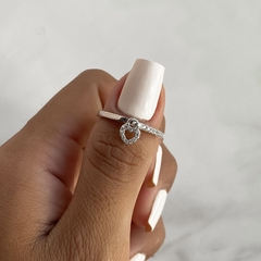 anillo con dije corazon con cubics (Cod an534) - comprar online