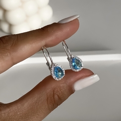 aros brizura cubic gota celeste (cod ar664) - comprar online