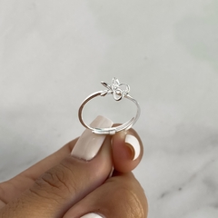 anillo regulable centro flor con cubics (cod an557) - comprar online