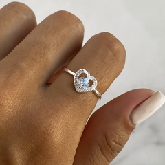 anillo regulable centro corazon con cubics (cod an555