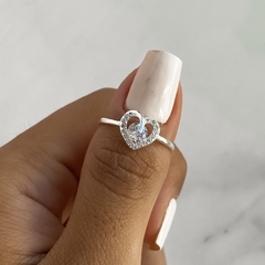 anillo regulable centro corazon con cubics (cod an555 - comprar online