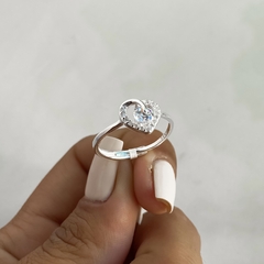 anillo regulable centro corazon con cubics (cod an555 en internet