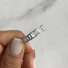 anillo sin fin con cubics baguette (Cod an675) - ANDREOLI JOYERIA 