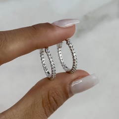 Argollas diseño con cúbics diam 2 cm (cod an846) - comprar online