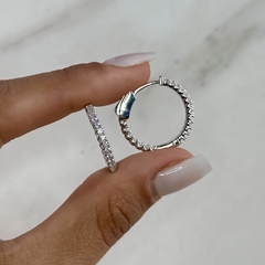 Argollas diseño con cúbics diam 2 cm (cod an846) - tienda online