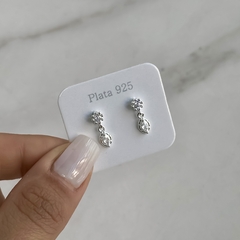 aros pasante con colgante y cubics (cod Ar844)