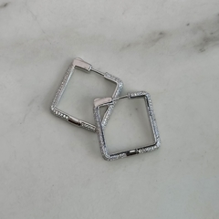 argollas diseño cuadradas con cubics (Cod ar842) en internet