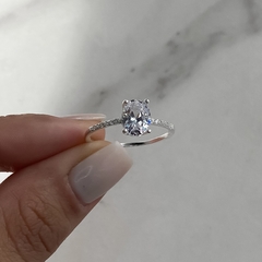 anillo medio sin fin centro cubic oval (cod an679) - comprar online