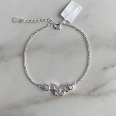 pulsera con centro mariposa y cubics (cod p198) - comprar online