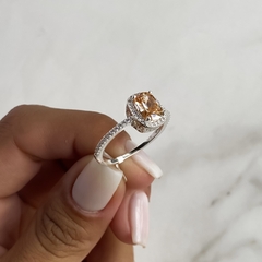 anillo medio sin fin con centro cubic ambar (cod an562) en internet