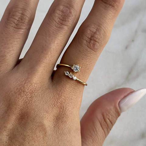 anillo con cubics regulable (cod An1051) - comprar online