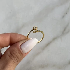 anillo con cubics regulable (cod An1051) - tienda online