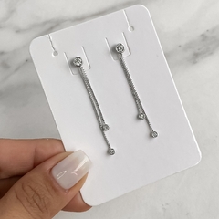 aros pasante con colgante y cubics (cod ar747)