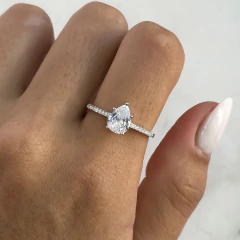 Anillo medio sin fin centro cubic gota (Cod an978) - comprar online