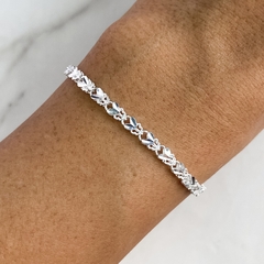 pulsera facetada con corazones y mariposas (cod p239)