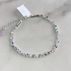 pulsera facetada con corazones (cod p241) - comprar online