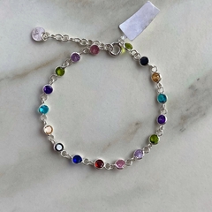 pulsera con cubics multicolor (Cod p204)