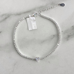 pulsera caravana con centro corazon (cod p242) - comprar online
