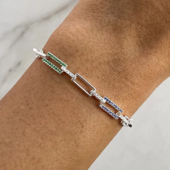 pulsera con cubics multicolor (cod p244) - comprar online