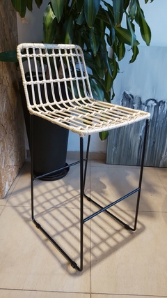 Banqueta MILI mimbre base recta - comprar online