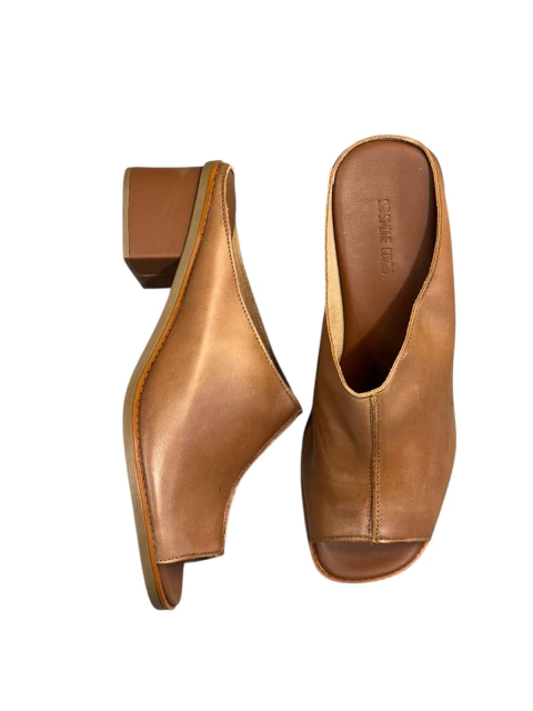 Tamanco mule de salto médio Couro