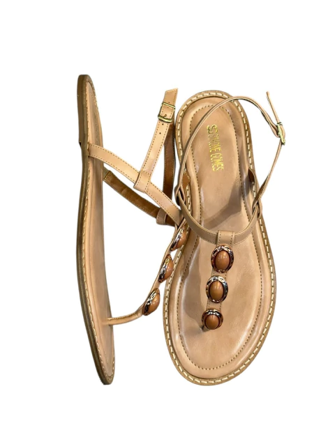 Sandália Rasteira com Pedras Decorativas