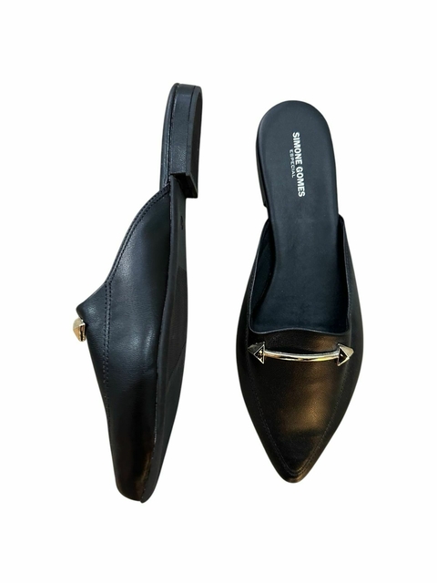 Mule Feminina Rasteira Bico Fino, Tamanhos 40 41 42 43 44, Numeração Especial, Calçados Grandes.