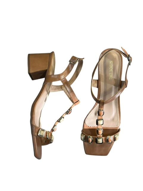 Sandália Feminina Salto Médio,Tamanhos 40 41 42 43 ,Numeração Especial, Calçados Grandes