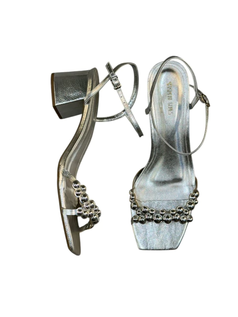 Sandália de Salto Médio com Pedras