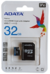 Cartão de memória SD ADATA de 32GB com adaptador, exibindo informações sobre capacidade e classe.