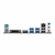 Conector traseiro da Placa Mãe MSI B450M-A PRO MAX II, mostrando diversas portas como USB, HDMI e de áudio.